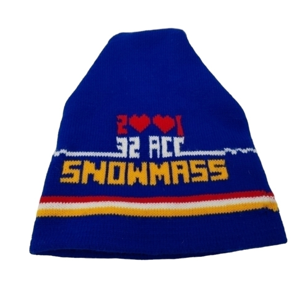 Snowmass Hat Beanie 2001 32 ACC Heartbeat Ski Snowboard Skiing Snow CO Aspen